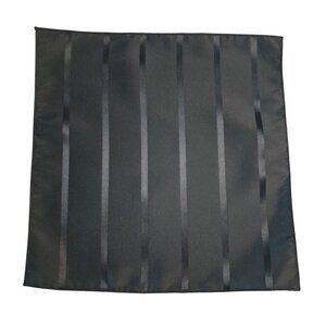 Pocket Square Silk Formal Black Stripe Accessory Suit Wedding Prom Gift